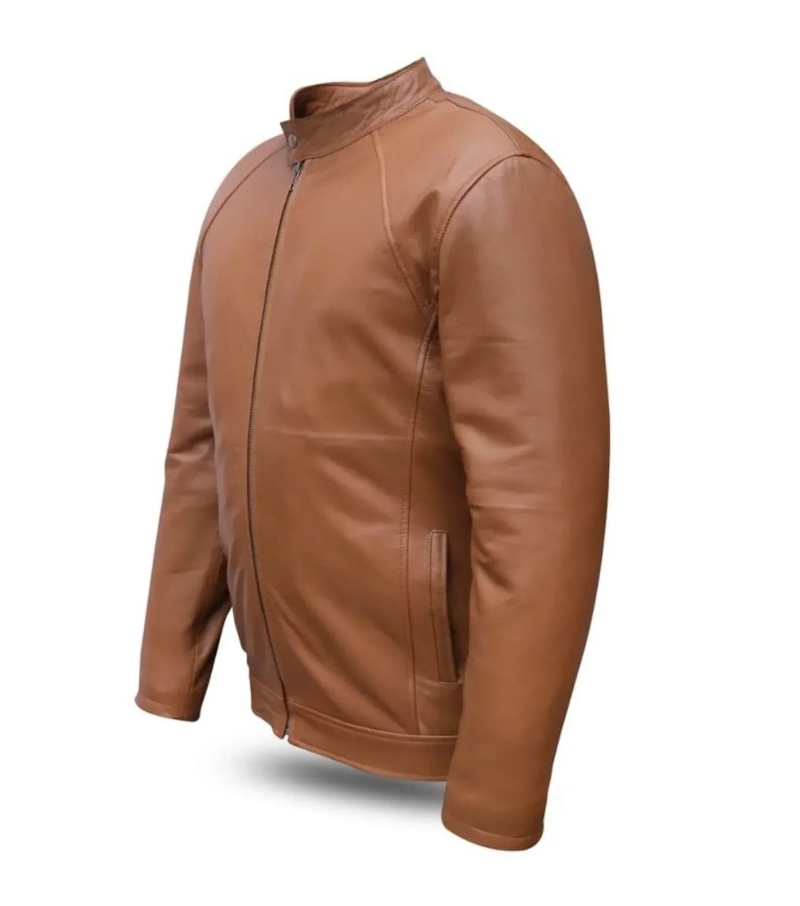 Mens Brown Leather Jacket – Real Lambskin Slim Fit Jacket