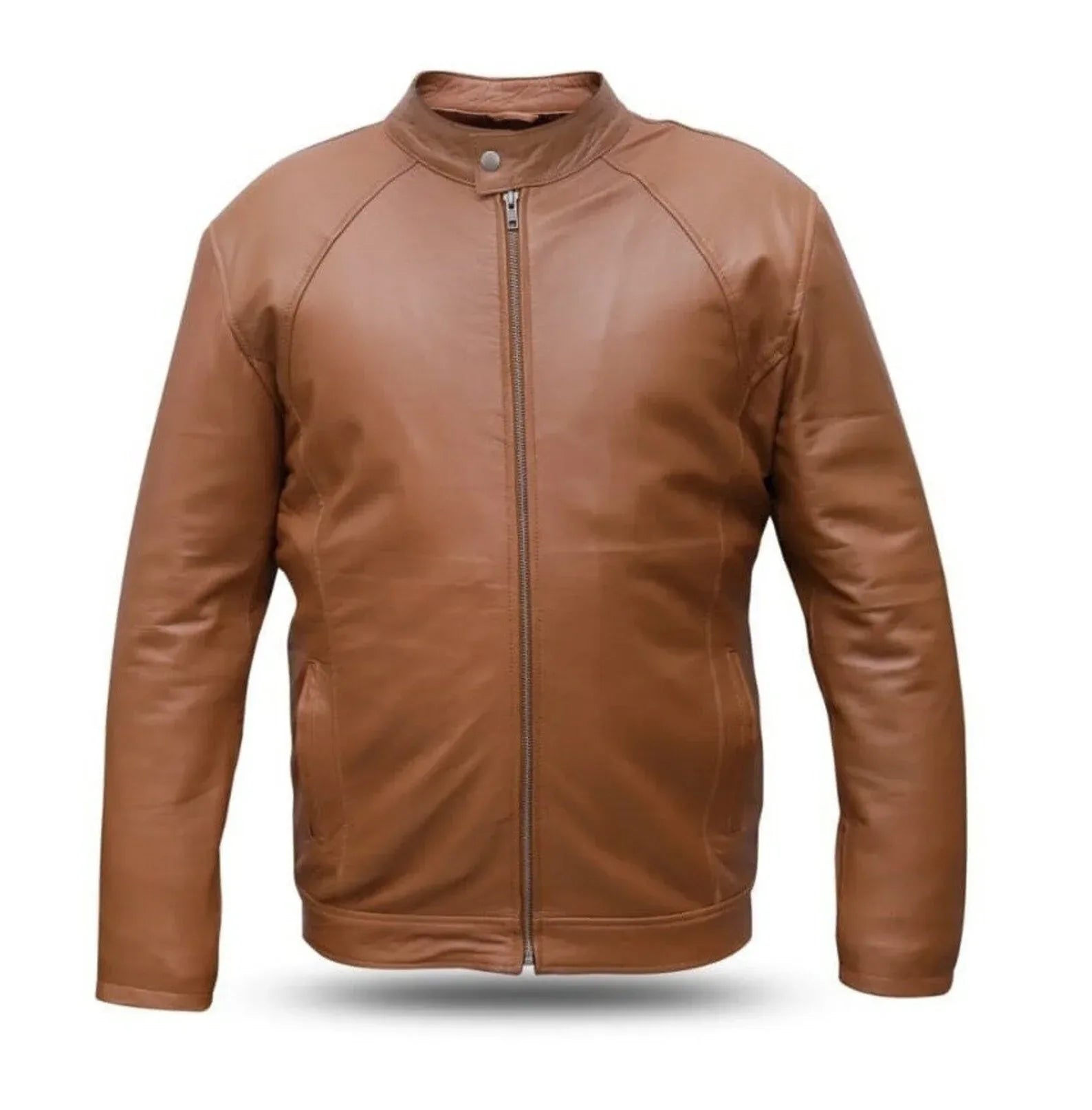 Mens Brown Leather Jacket – Real Lambskin Slim Fit Jacket