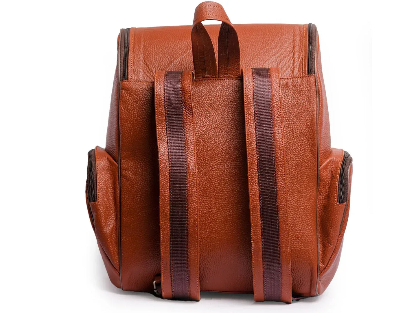 Leather Laptop Backpack For Men Brown Travel Bag