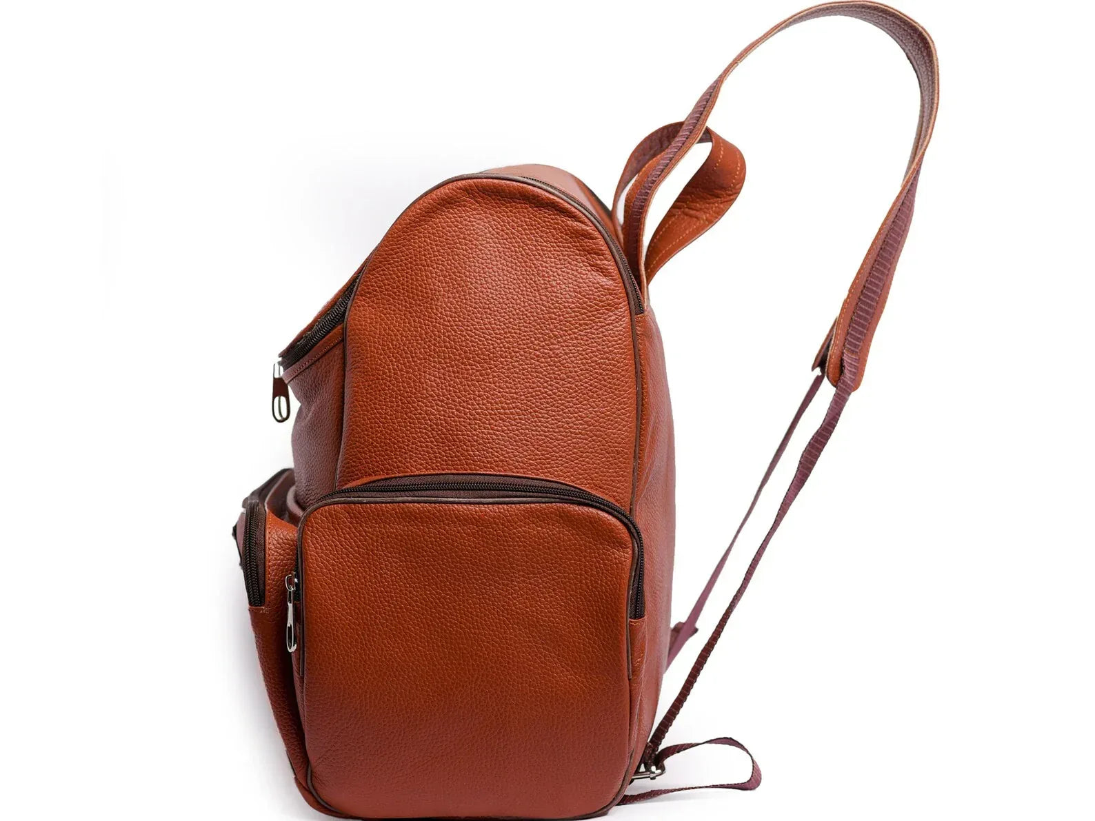 Leather Laptop Backpack For Men Brown Travel Bag
