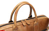 Leather Briefcase with Trolley Sleeve for Men Laptop Office Bag