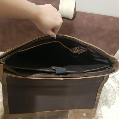 Leather Messenger Bag for Men 15 Inch Laptop