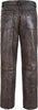 Distressed Brown Leather Pants Men Real Leather Trousers
