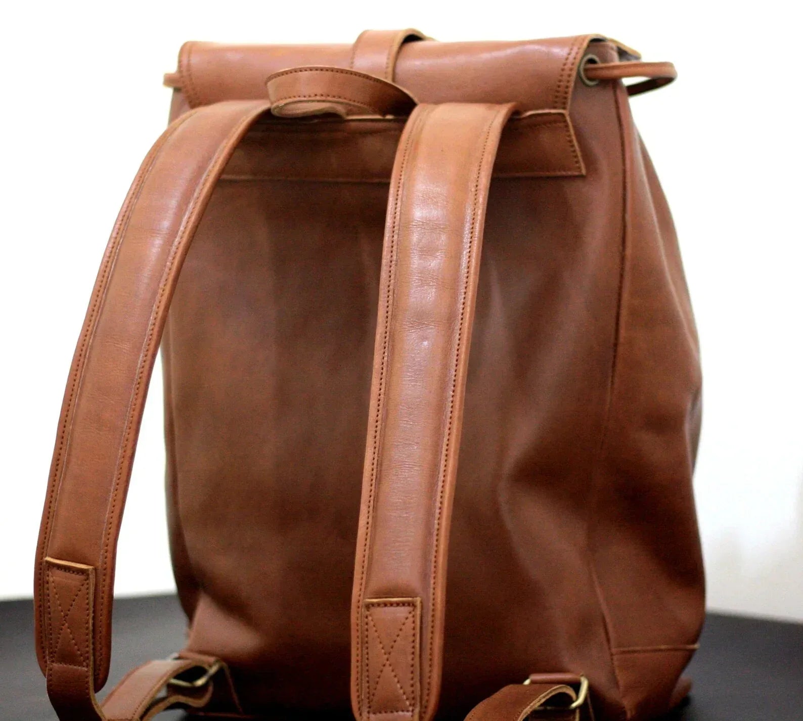 Mens Leather Rucksack Backpack for Travel and Work