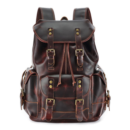 Genuine Leather Rucksack in Brown for Laptop