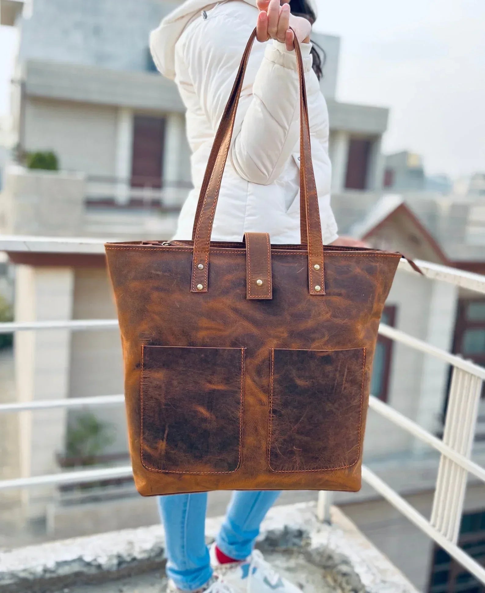 Large Leather Tote Bags For Women Everyday Bag