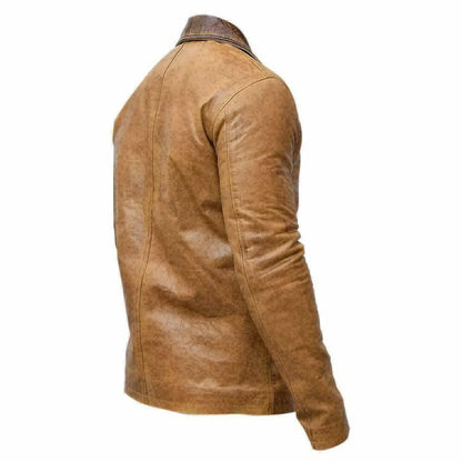 real leather trench coat mens brown genuine coat