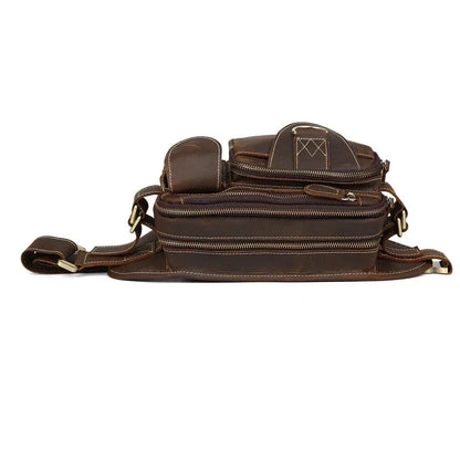 Leather Waist Bag for Men Full Grain Genuine Leather Belt Bag
