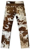 Cow Skin Pants Brown White Real Hide Leather Trousers