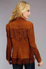 Cowgirl suede jacket women real suede fringe brown jacket