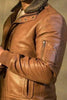 Brown Leather Bomber Jacket