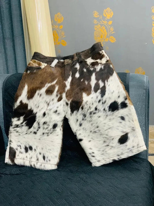 Women’s Cow Print Shorts Tricolor Western Rodeo Festival Wear