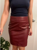 Genuine Leather Zip Back Straight Skirt Workwear