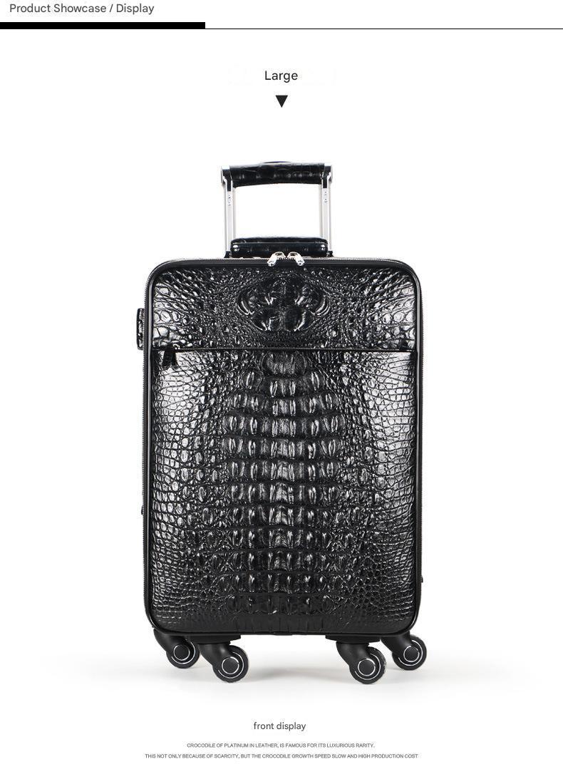 Crocodile Leather Trolley Suitcase for Business & Travel