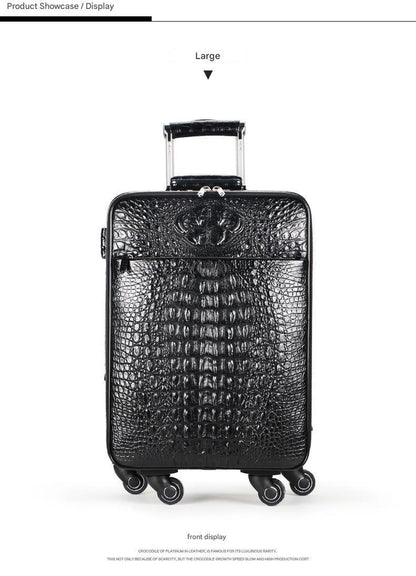 Crocodile Leather Trolley Suitcase for Business & Travel