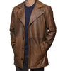 Mid Length Leather Jacket Men