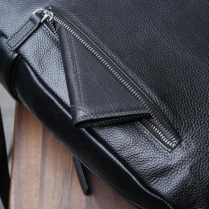 Men's genuine leather laptop travel backpack