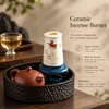 Ceramic Incense Burner with Crane Cutout Lid for Coil Incense
