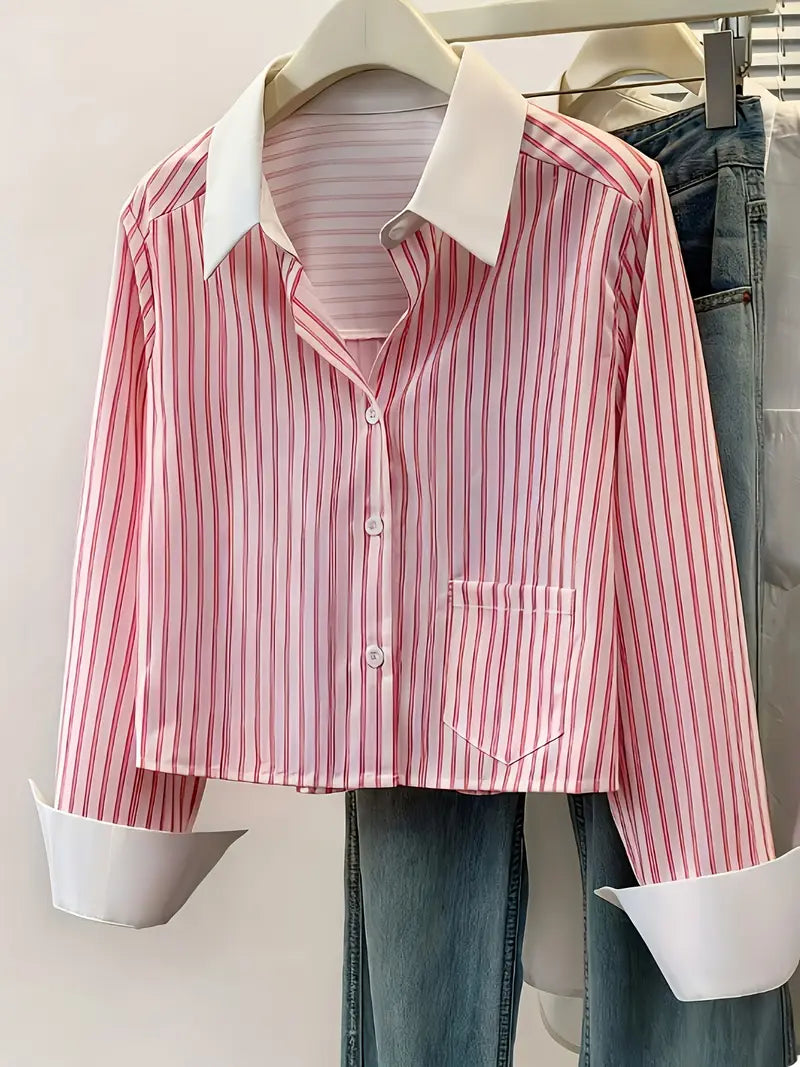Long Sleeves Cropped Work Shirt