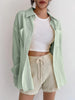 Mint Green Drop Shoulder Shirt Women