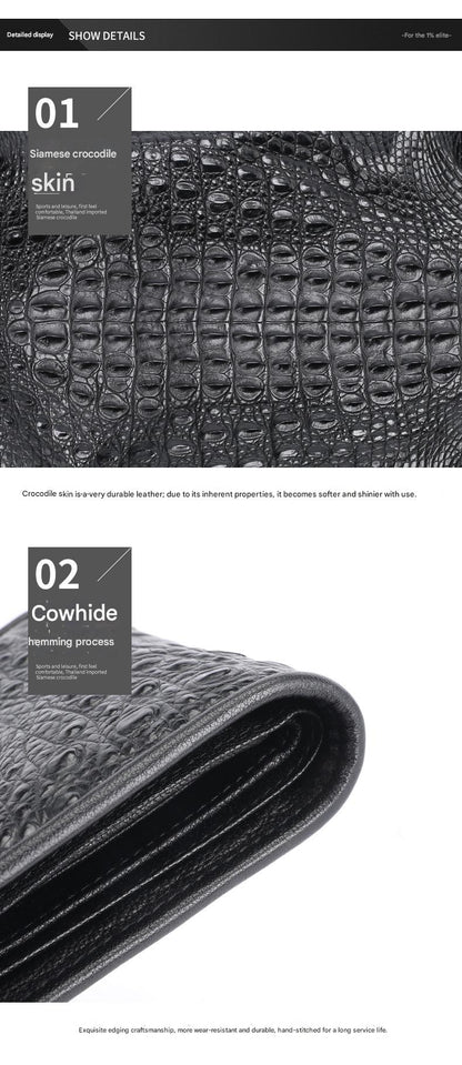 Men’s Genuine Crocodile Leather Bifold Wallet