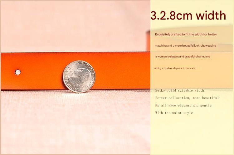 Women's genuine cowhide leather pin buckle belt