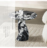 Modern Scandinavian Black Marble Round Side Table