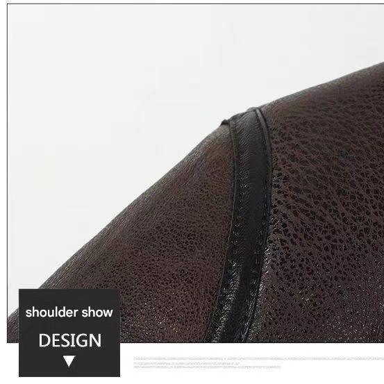 real shearling trench coat men's aviator