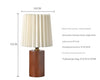 Vintage pleated wood column table lamp