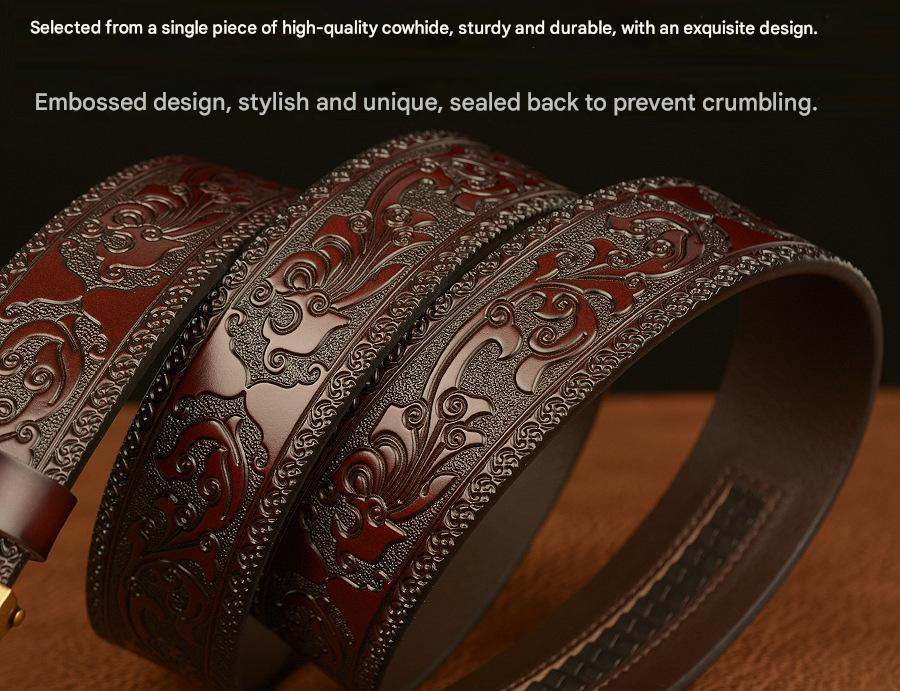 Men Anchor Buckle Western Leather Belt