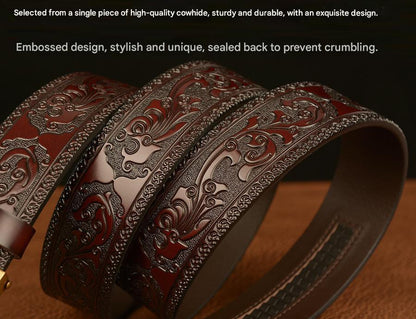 Men Anchor Buckle Western Leather Belt