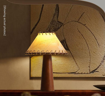Wabi sabi wooden linen table lamp 40cm