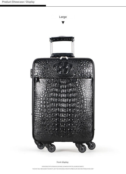Crocodile Leather Trolley Suitcase for Business & Travel