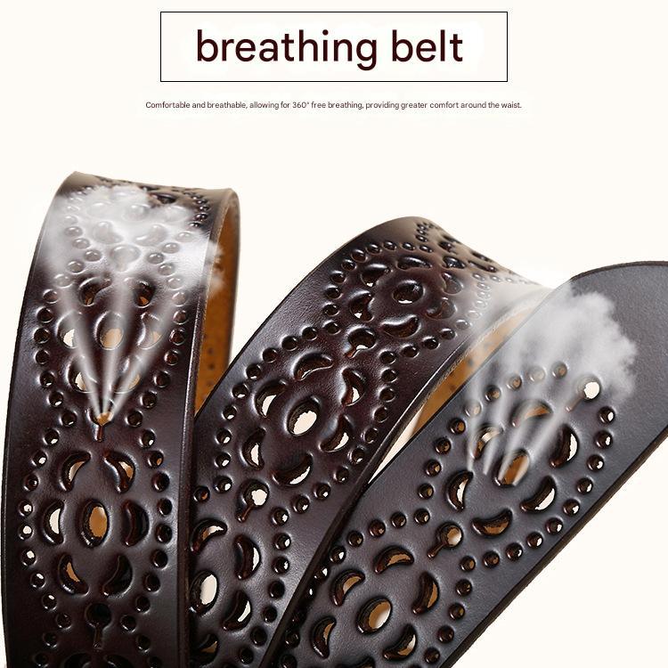 Women's genuine cowhide hollow waist belt