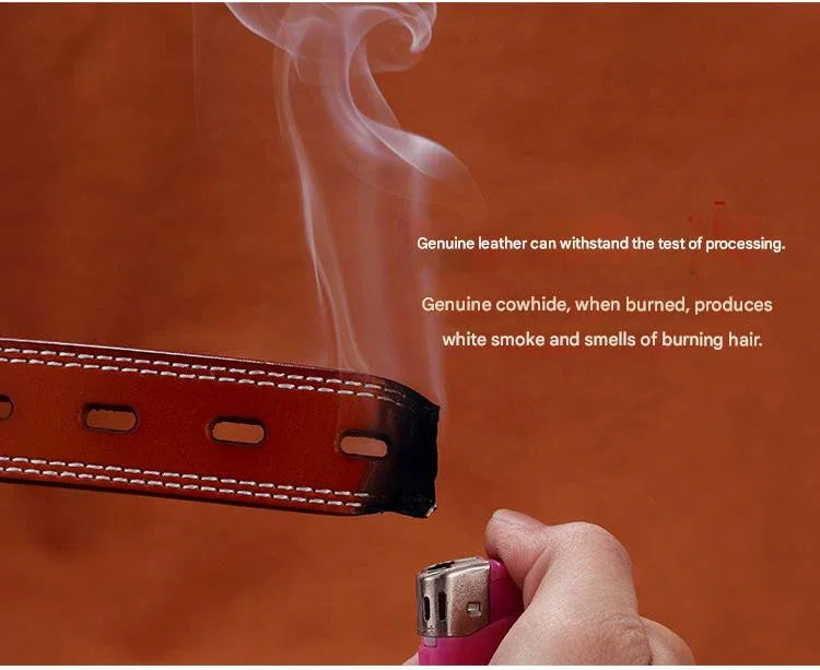 Women’s Genuine Cowhide Hollow Pin Belt 2.8cm Wide