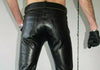 Men's Real Leather Pant Trousers Black