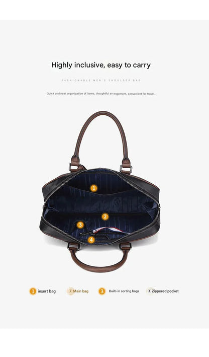 Leather Business Travel Shoulder Bag