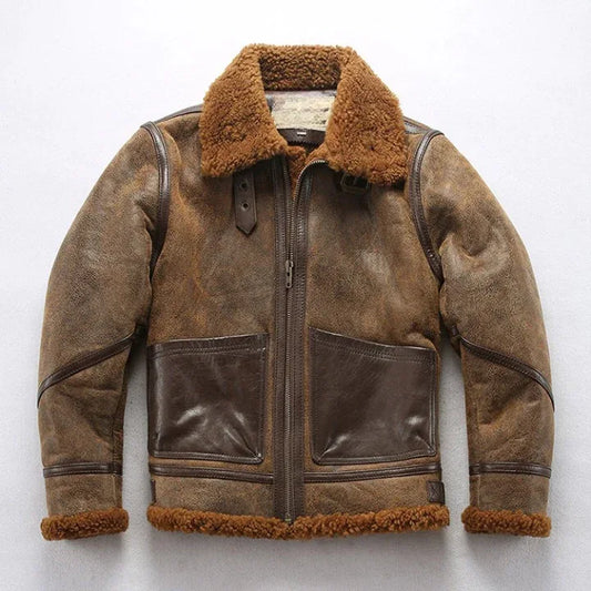 Shearling Bomber Leather Jacket Aviator
