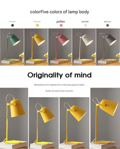 Nordic metal study desk lamp for bedrooms
