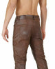 Men's Genuine Leather Brown Pants Trouser