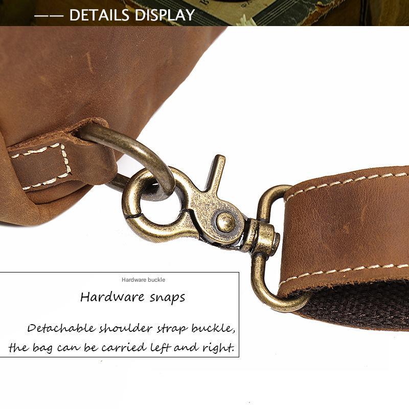 Genuine cowhide brown chest sling crossbody bag