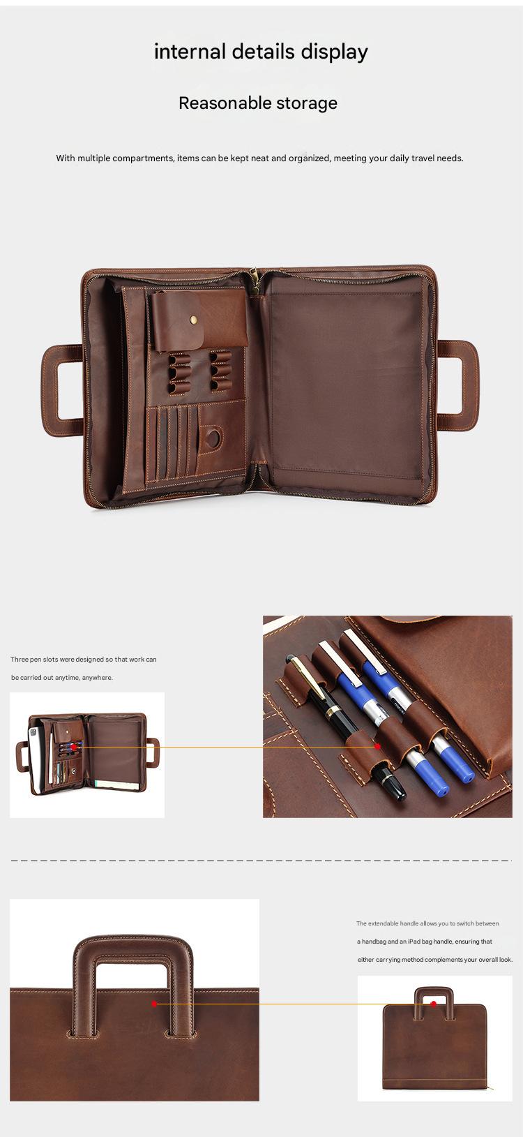 Leather Organizer 13.3-Inch Business Portfolio Case