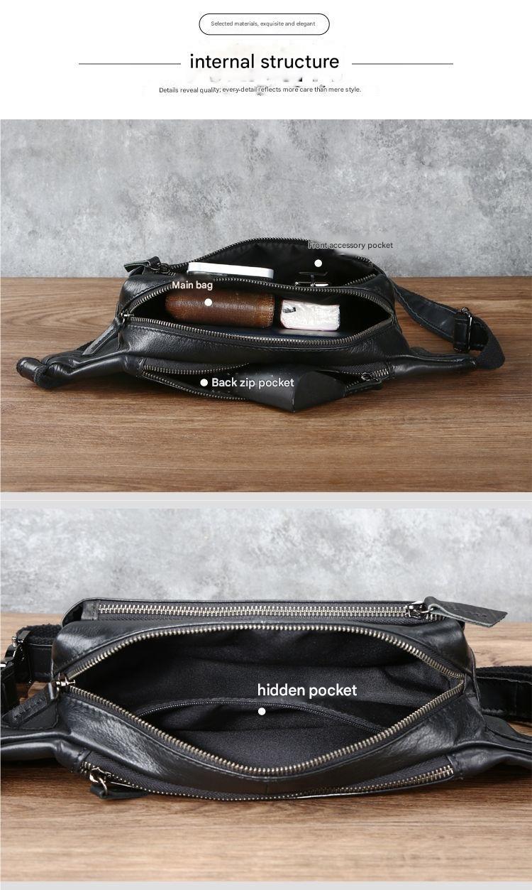 Men’s Top-Grain Leather Crossbody Waist Bag