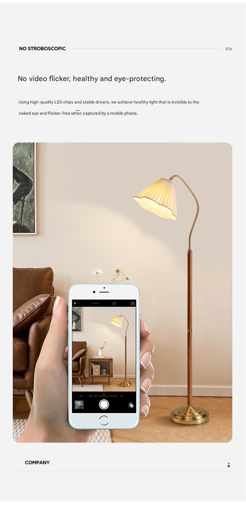 Japanese vintage arc floor lamp with fabric shade