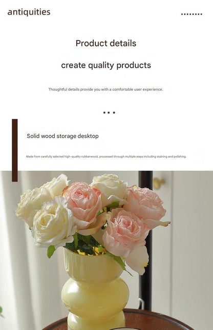 Vintage arc floor lamp with storage shelf