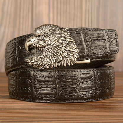 Men’s Full Grain Leather Belt with Eagle Buckle
