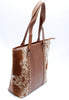 Cowhide Tote Bag Light Brown Leather Handbag Women