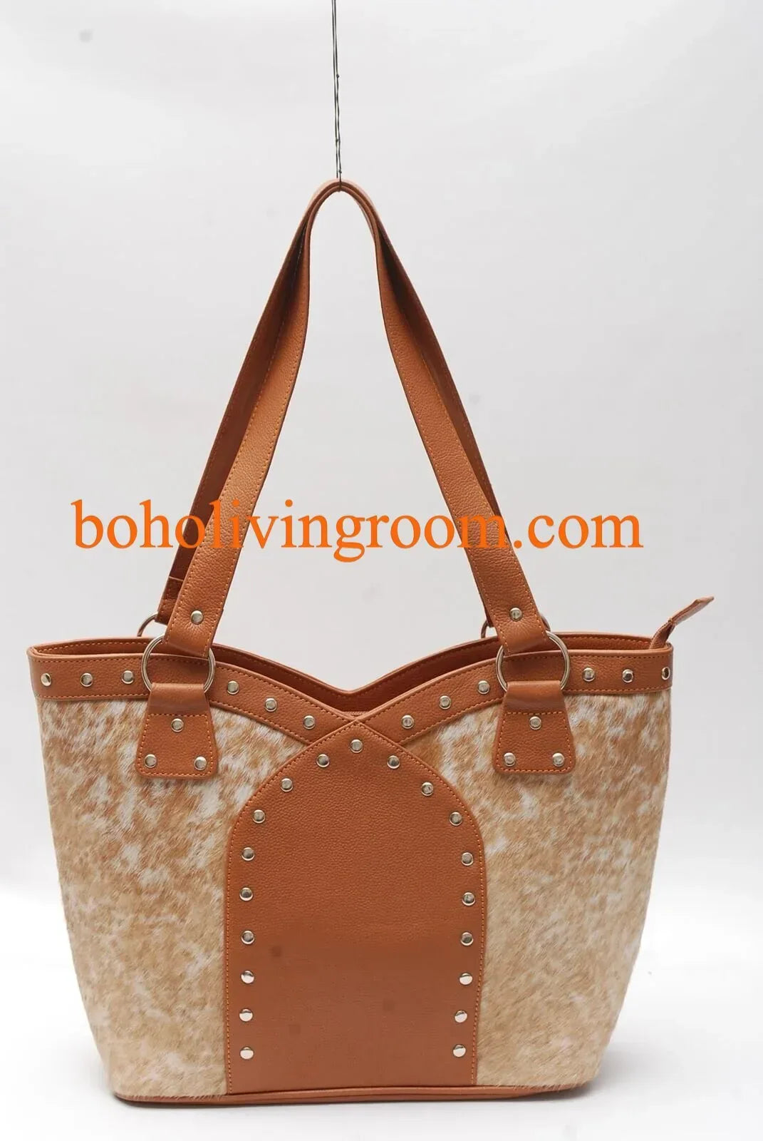 Cowhide shoulder bag leather tote purse speckled