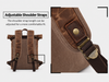 Waxed Canvas Backpack with Genuine Leather and Roll Top Design