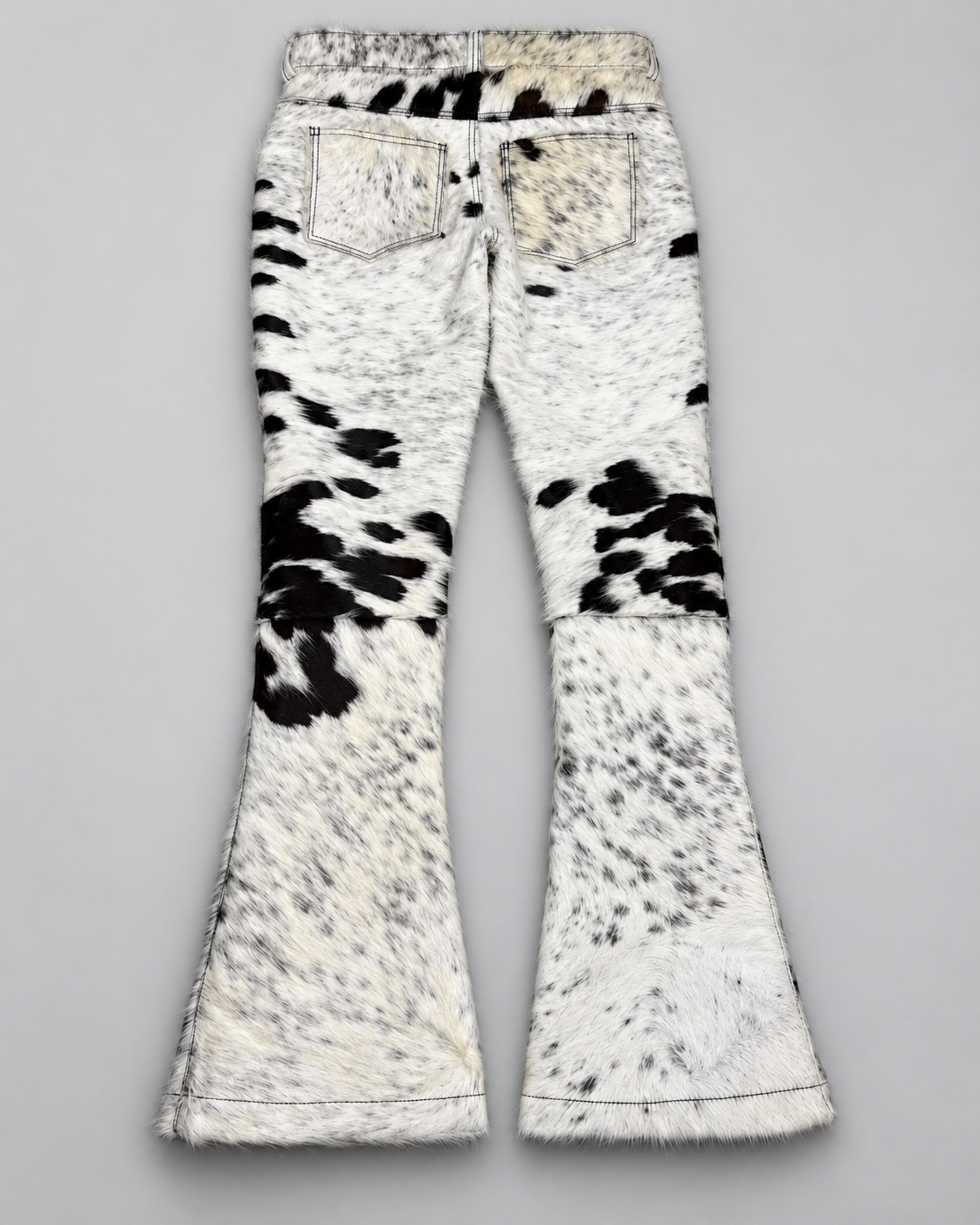 Flared Cowhide Pants Real Hair On Hide Western Leather Trousers